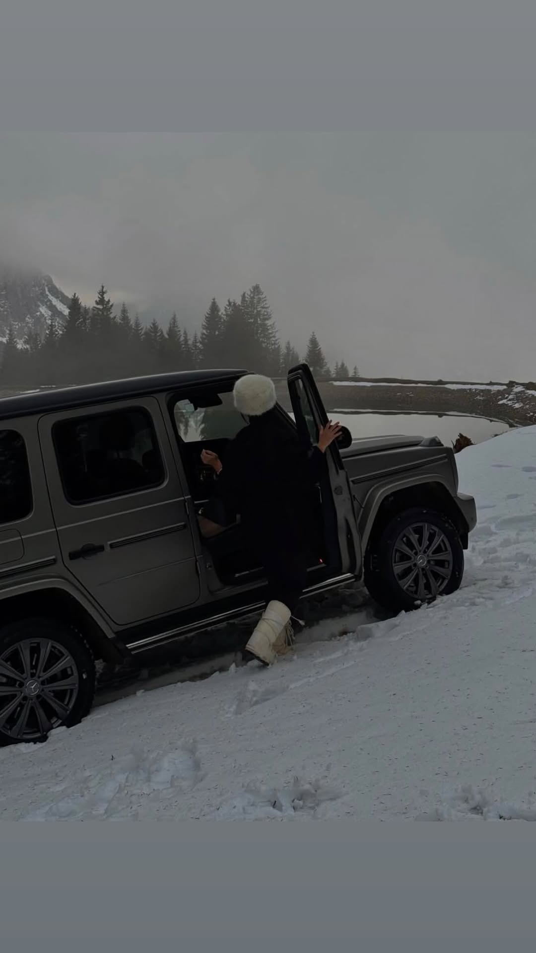 A member in the snow at St Moritz